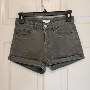 H&M High-Waisted Black Denim Shorts, Size 2